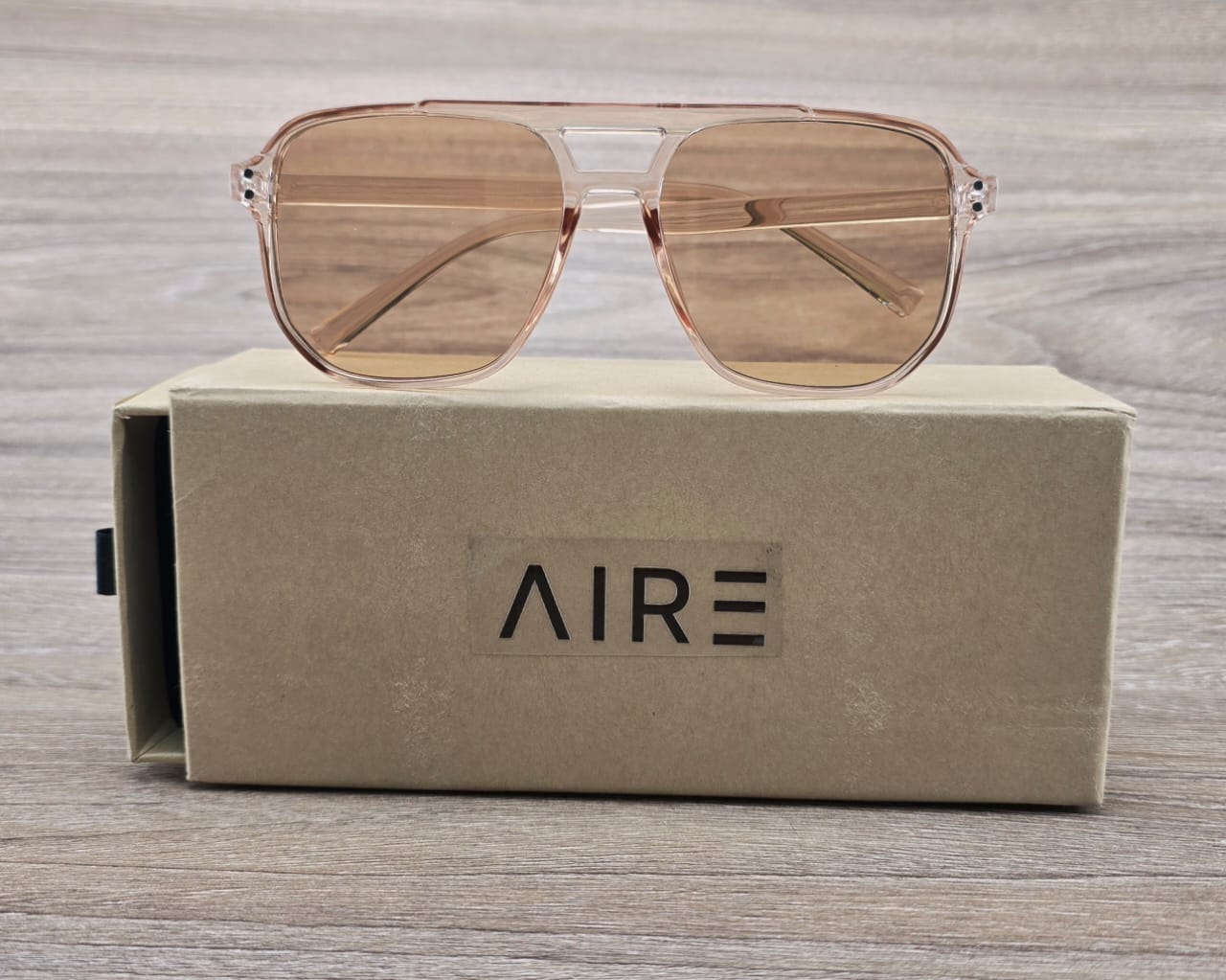 Lentes de Sol estilo Aviador Retro Unisex Rosa Translúcido