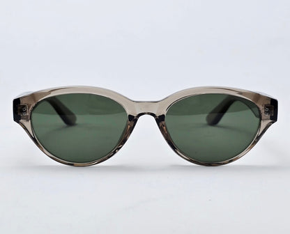 Lentes de Sol Estilo Ojo de Gato Cristal Translúcido/Lente Verde