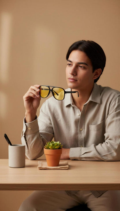 Lentes de Sol estilo Aviador Retro Unisex visión nocturna Eagle Eye