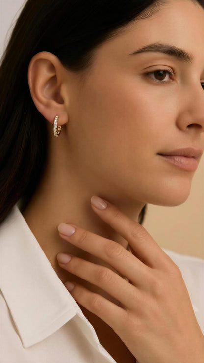 Arracadas de 18k con circonias blancas